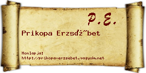 Prikopa Erzsébet névjegykártya