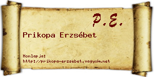 Prikopa Erzsébet névjegykártya